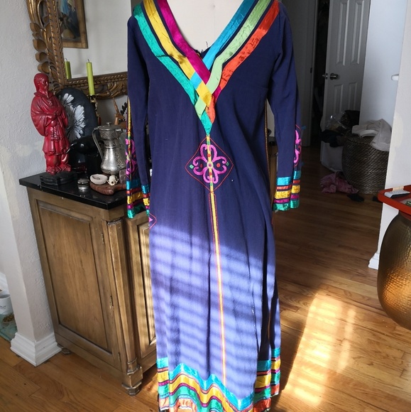 Vintage Dresses & Skirts - Vintage Ribbon Dress or Caftan Josefa